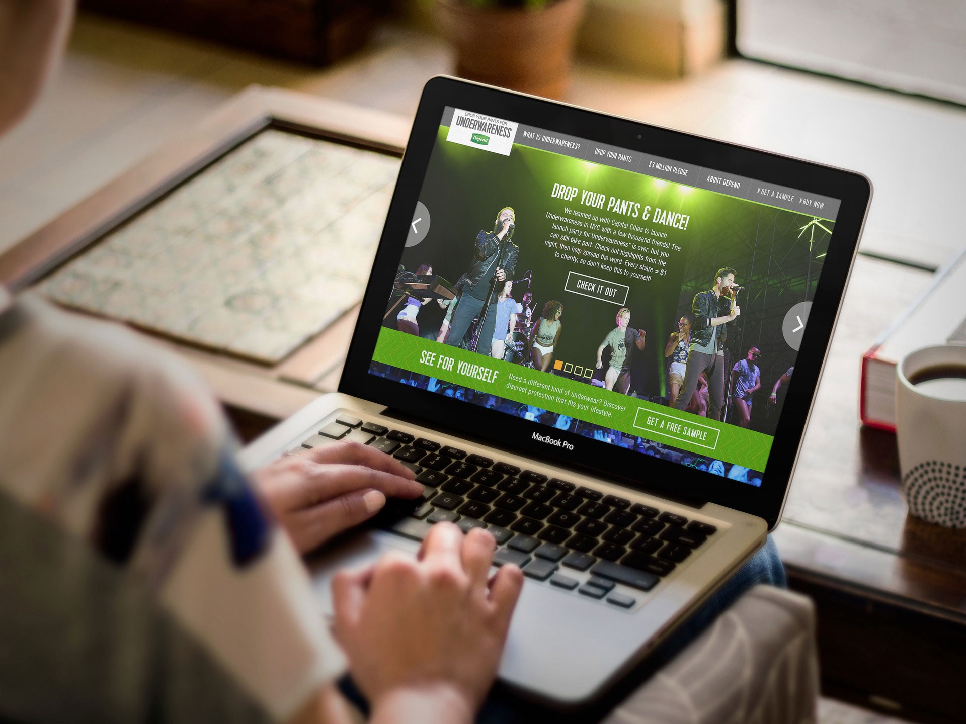 Underwareness campaign website displayed on laptop screen