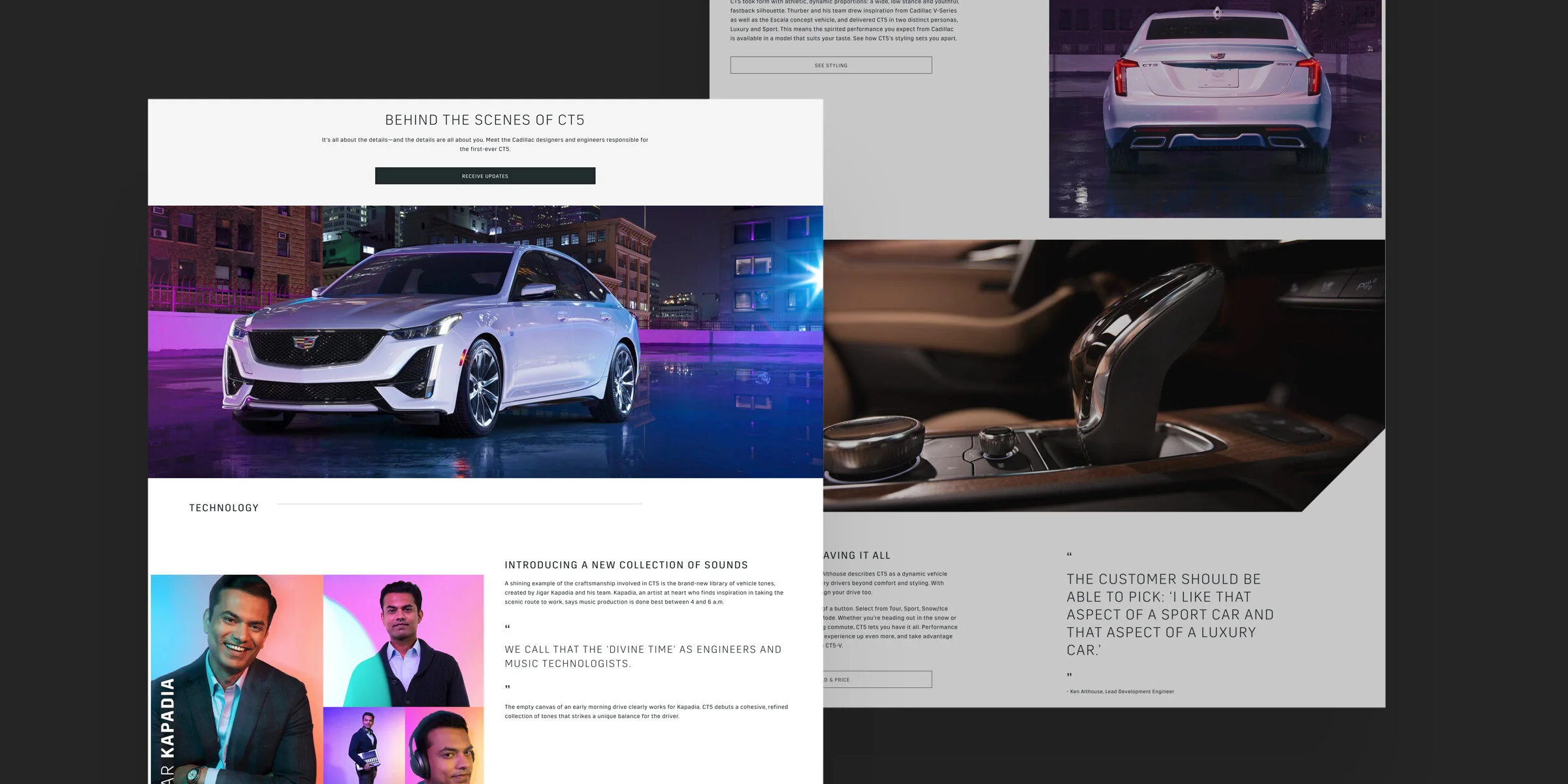 Cadillac CT5 Landing  Page
